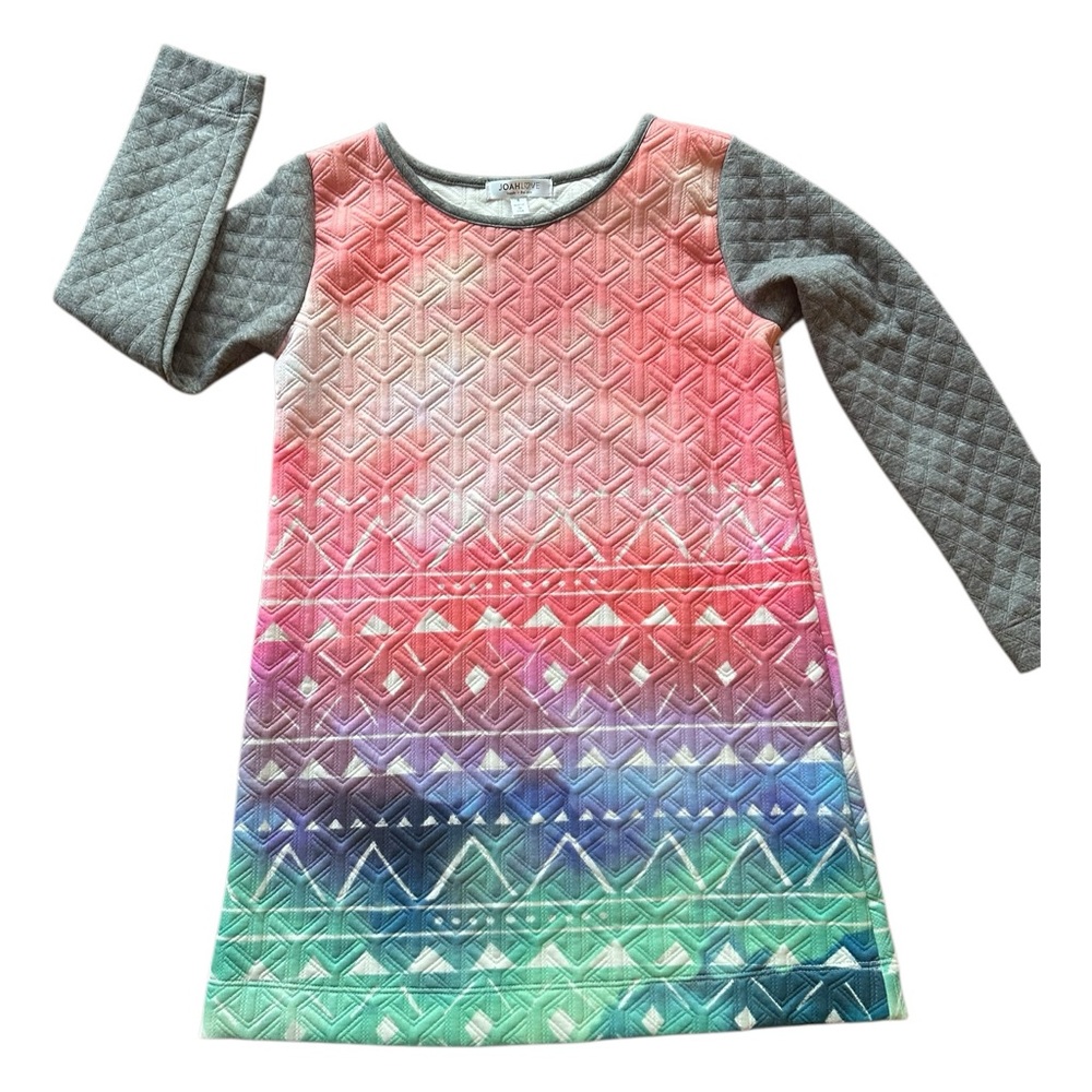 Joah Love Sz 8 Colorful Patterned Quilted Texture Dress